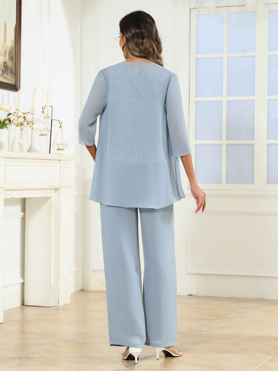 Tailleur-Pantalon Mère De La Mariée 3 Pièces Dentelle Angie – Image 7