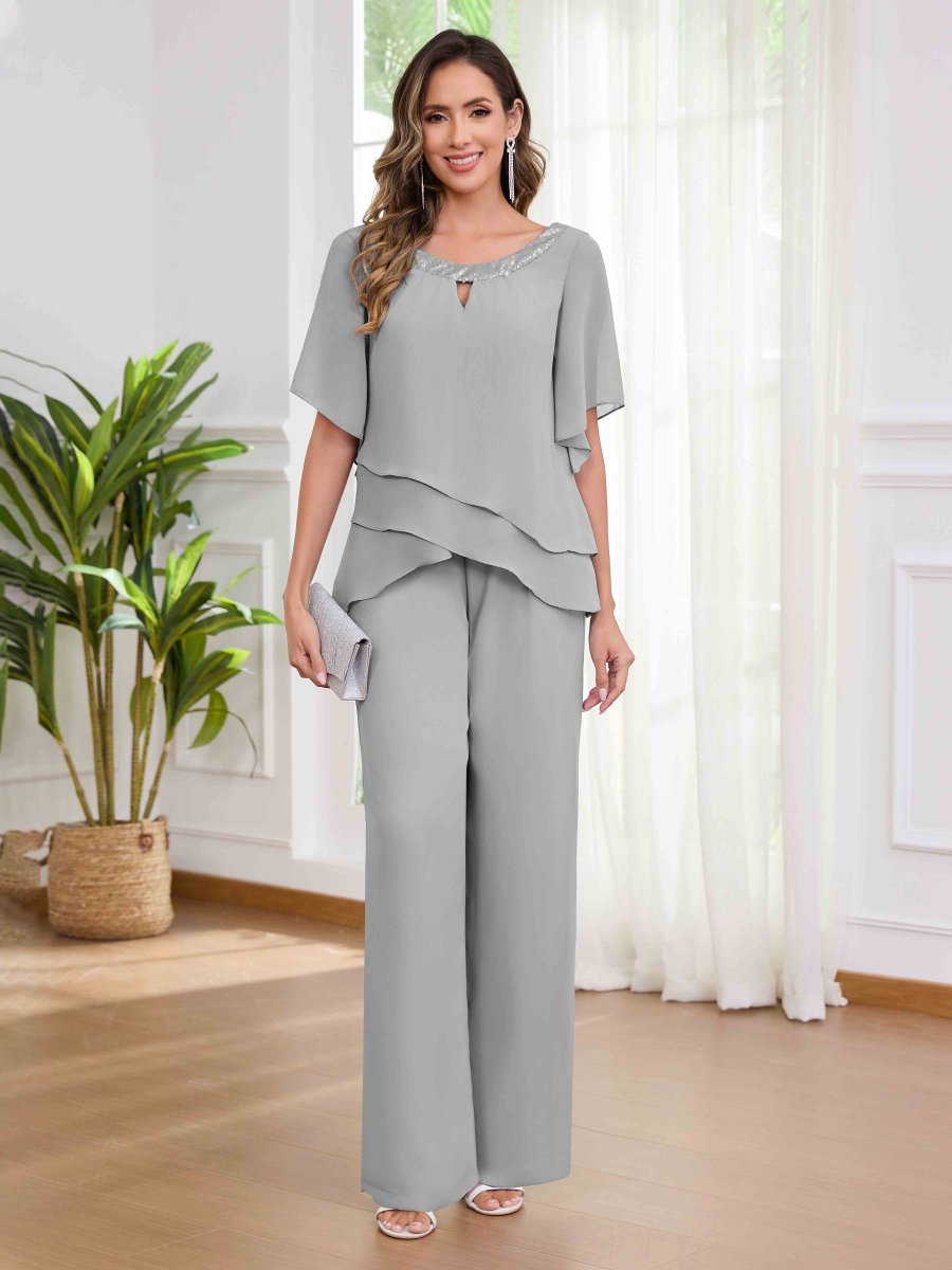 Tailleur-Pantalon Mère De La Mariée À Pailleté 2-Pièces Louisa – Image 7