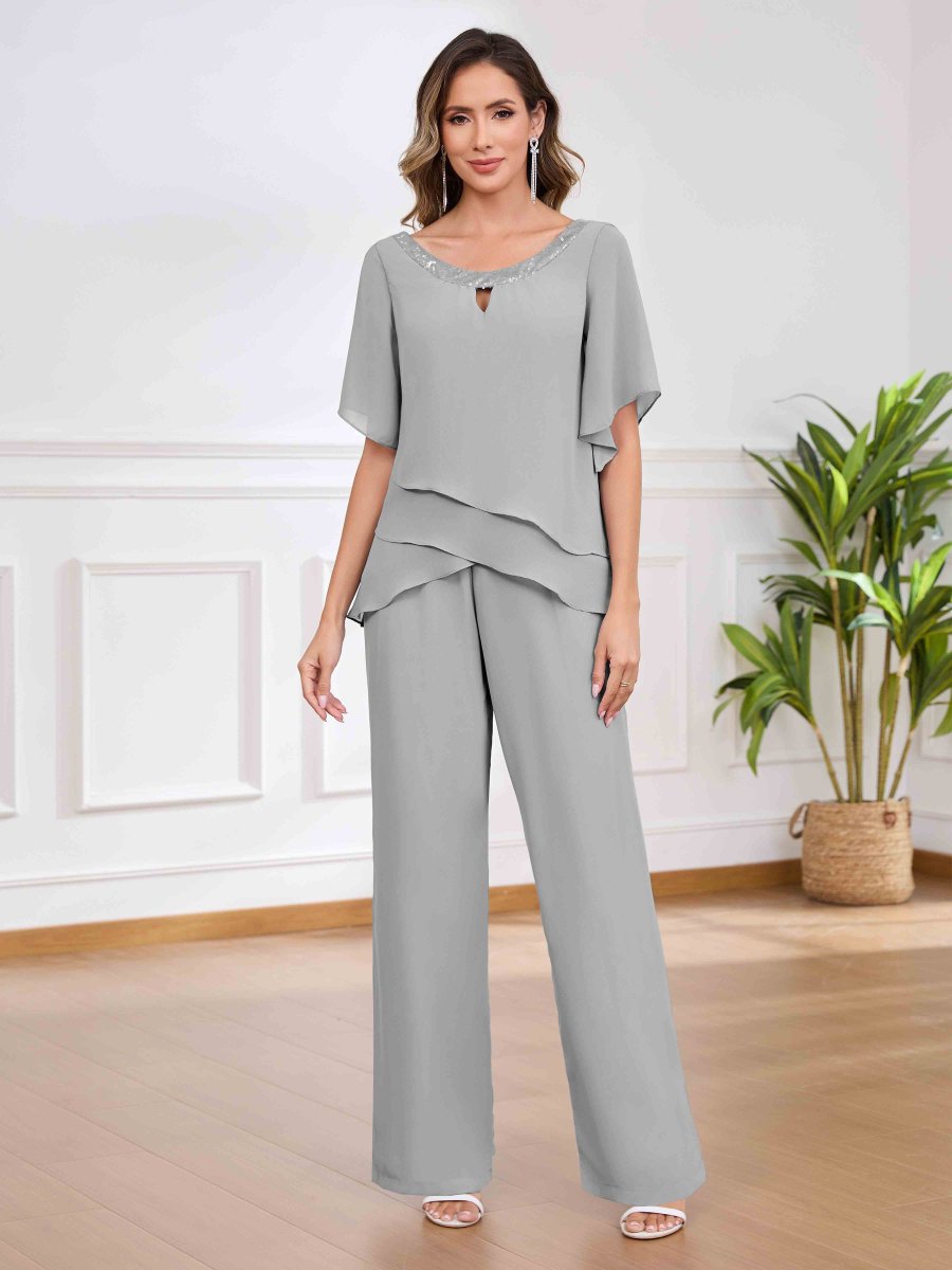 Tailleur-Pantalon Mère De La Mariée À Pailleté 2-Pièces Louisa – Image 8