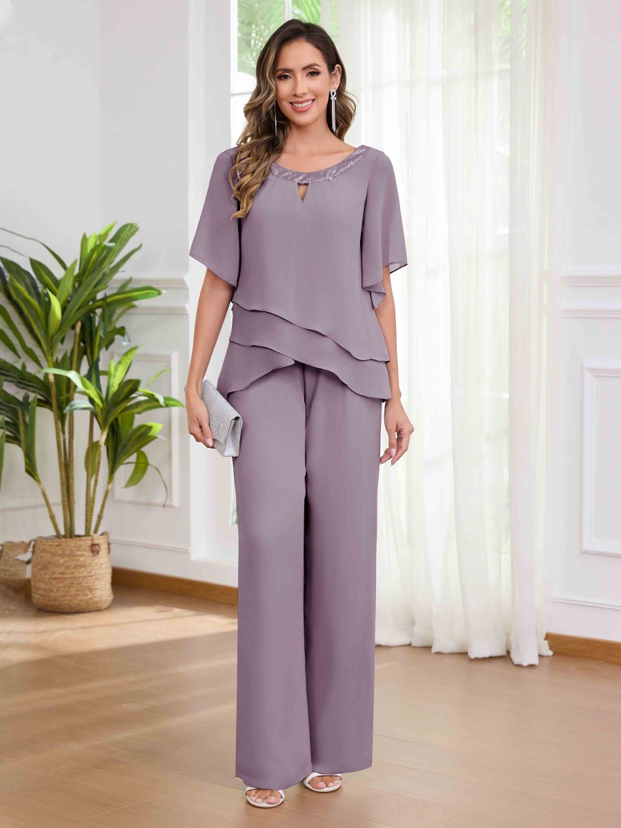 Tailleur-Pantalon Mère De La Mariée À Pailleté 2-Pièces Louisa – Image 5