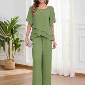 Tailleur-Pantalon Mère De La Mariée À Pailleté 2-Pièces Louisa