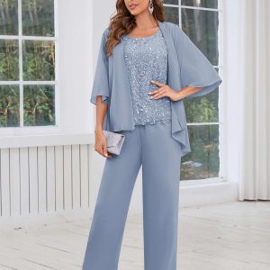 Tailleur-Pantalon Mère De La Mariée À Dentelle Fermeture Éclair Arrière Lorelai