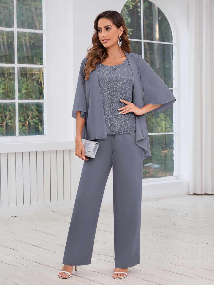 Tailleur-Pantalon Mère De La Mariée À Dentelle Fermeture Éclair Arrière Lorelai – Image 5