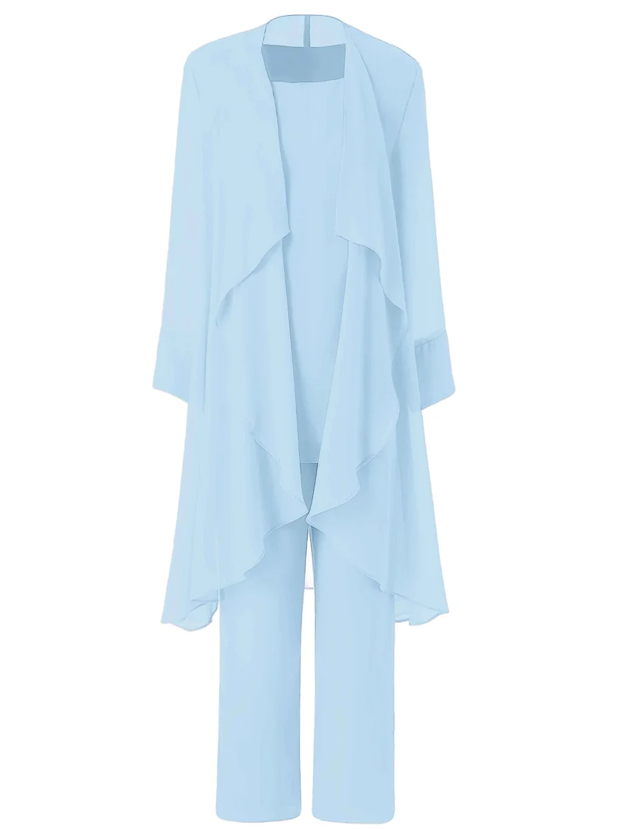 Tailleur-Pantalon Mère De La Mariée 3 Pièces En Mousseline Valencia – Image 4