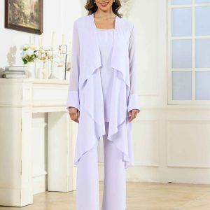 Tailleur-Pantalon Mère De La Mariée 3 Pièces En Mousseline Valencia