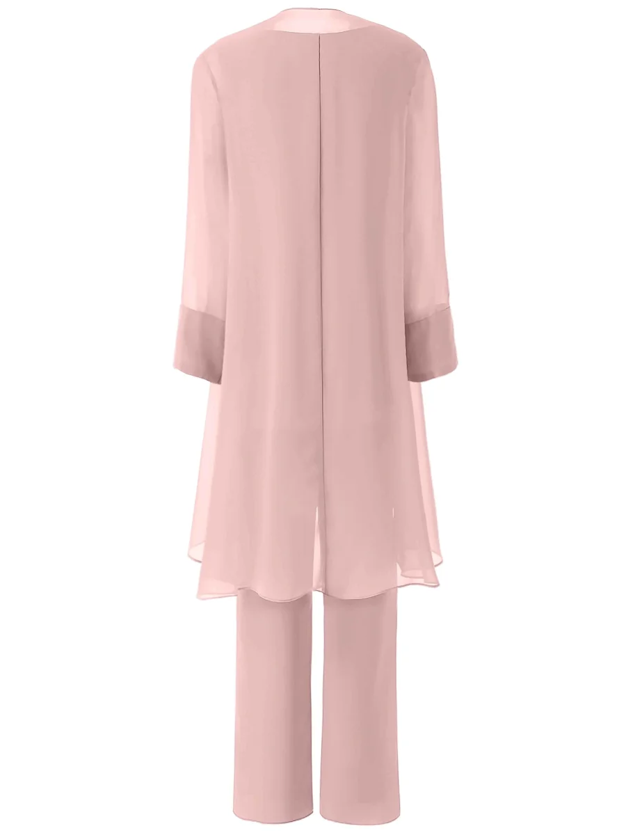 Tailleur-Pantalon Mère De La Mariée 3 Pièces En Mousseline À Volants Hedda – Image 4