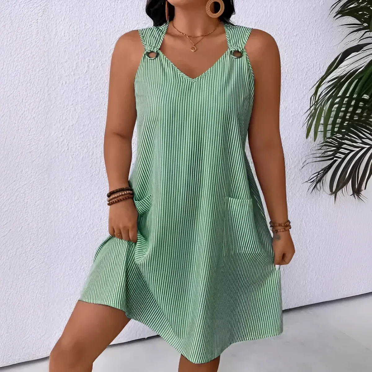 Striped Short Dress with Straps | Fresh and Modern – Image 6