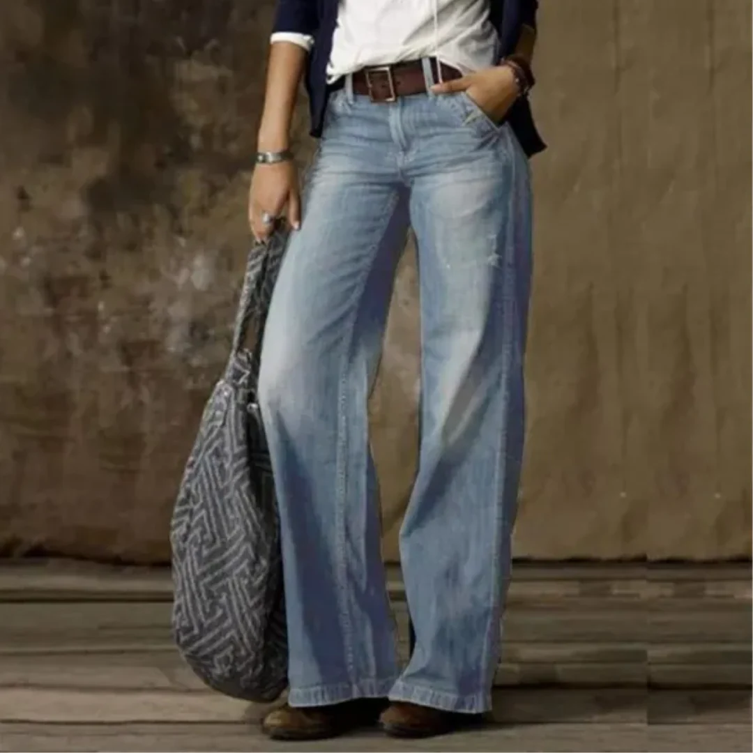 Jean Large en Denim | Coton & Polyester | Style Rétro et Confort – Image 5