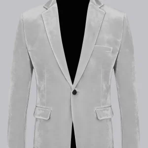 Veste Homme À Lisse Velours Un Bouton Revers Crantés