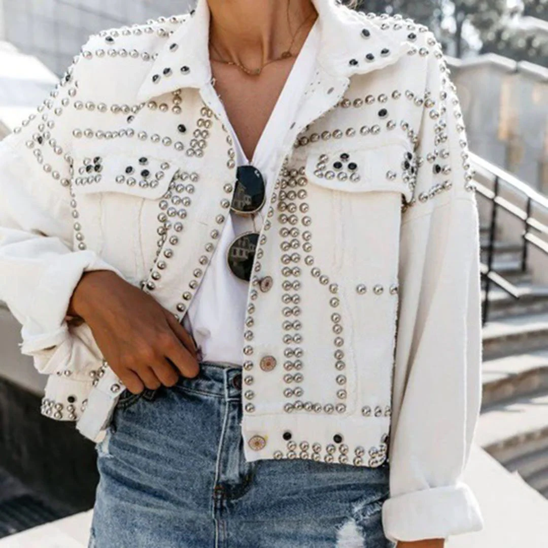 Studded Short Jacket | Cotton | Bold and Glam Style – Image 5