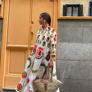 Robe Longue Brodée | Coton | Bohème et Colorée