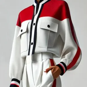 Women's Sport-Luxe Set | Fluid Fabric & Contrasted Finishes | Graphic and Structured