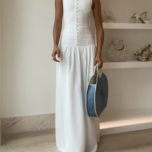 White Sleeveless Maxi Dress | Linen | Natural and Timeless Elegance