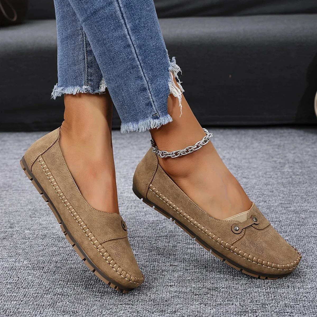 Embroidered Round Toe Loafers | Casual Elegance and Everyday Comfort – Image 8