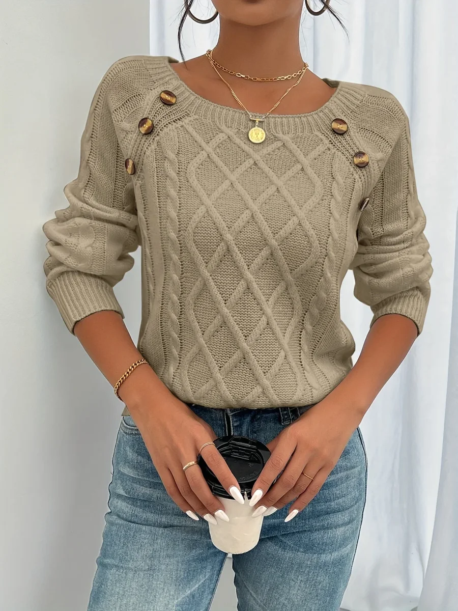 Sofia - Pull Maille | Détails Boutonnés | Tricot Torsadé – Image 9