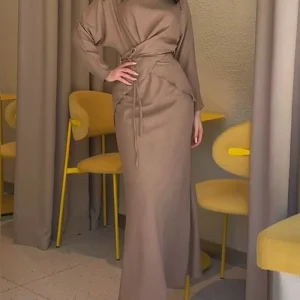 Robe Longue Ceinturée | Coton | Élégante et Minimaliste