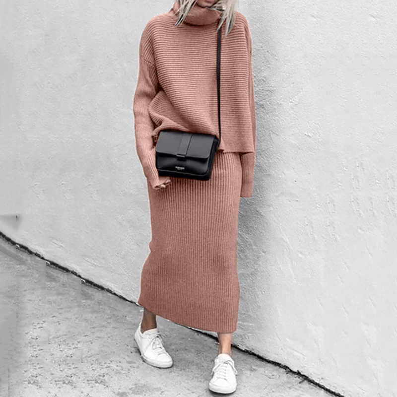 Women's Knitwear Set | Oversized Sweater & Long Skirt | Soft Ribbed – Image 7