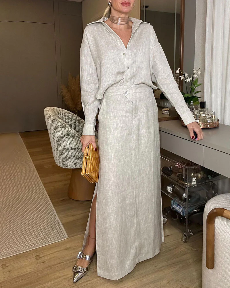 Ensemble Long en Lin | 100% Lin | Élégance Naturelle et Légère – Image 4