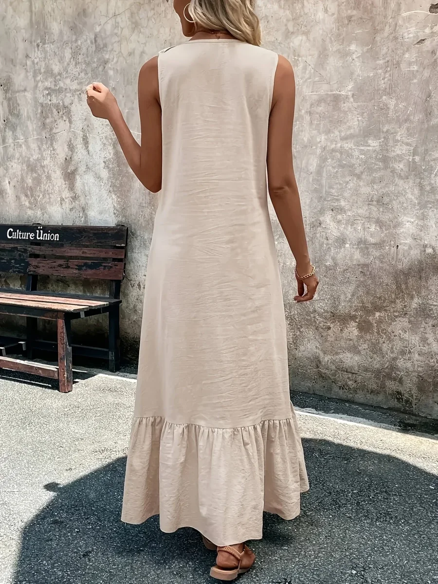 Ruffled Sleeveless Maxi Dress | Bohemian Elegance and Fluidity – Image 5