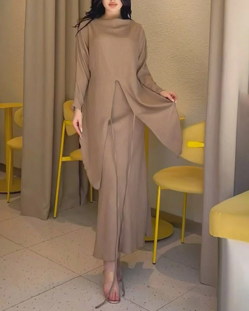 Robe Longue Ceinturée | Coton | Élégante et Minimaliste – Image 4