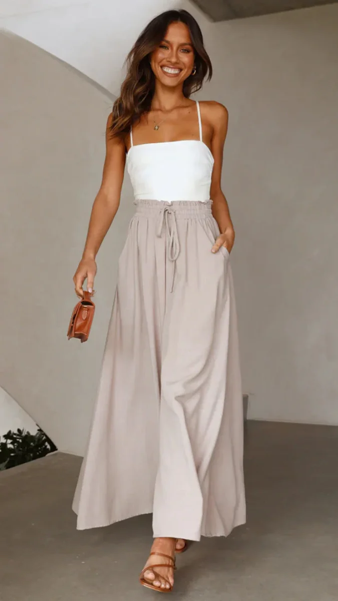 Wide-leg pants with elastic waistband | Casual fluidity and natural elegance – Image 4