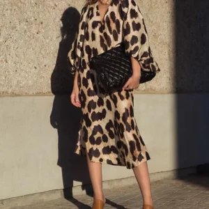 Robe Midi Léopard | Coton | Audacieuse & Fluide