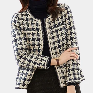 Houndstooth Suit Jacket | Cotton | Timeless Chic