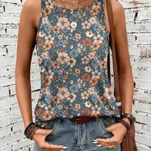 Wild Flower | Vintage Floral Print Sleeveless Top