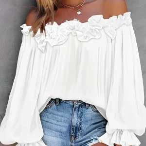 Ruffled Shoulder Blouse | Elegant and Airy