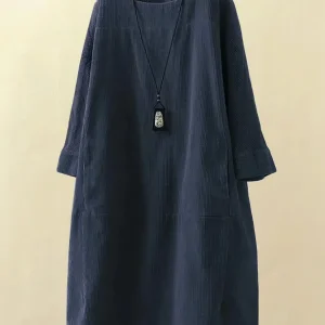 Robe Velours Côtelé | Style Bohème | Ample & Confortable