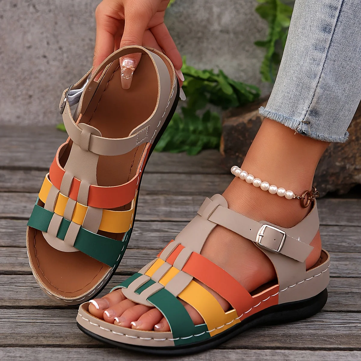 Multicolored Flat Sandals | Comfort and Summer Style – Image 2