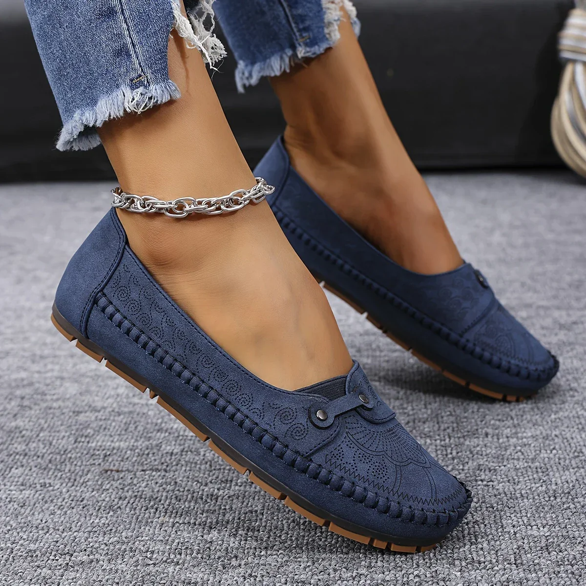 Embroidered Round Toe Loafers | Casual Elegance and Everyday Comfort – Image 4