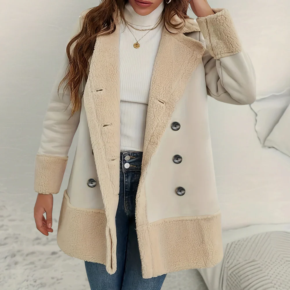 Coat Ecru Lined Sherpa | Cotton | Elegant and Warm – Image 2