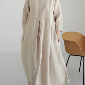 Long Linen Dress | Ample Cut | Casual Elegance