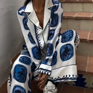 Ensemble Artistique Bleu | Coton | Fluide & Élégant