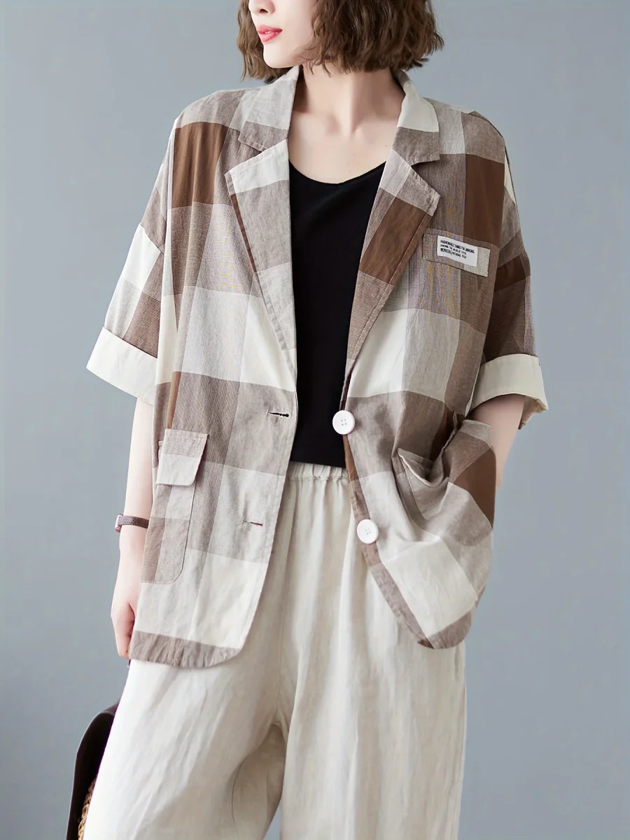 Carrés Déstructurés | Oversized Jacket with Patchwork Pattern – Image 7