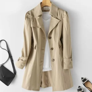 Trench-Coat Beige Classique | Polyester | Élégant & Polyvalent