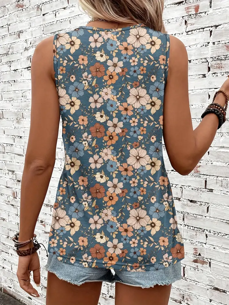 Wild Flower | Vintage Floral Print Sleeveless Top – Image 6