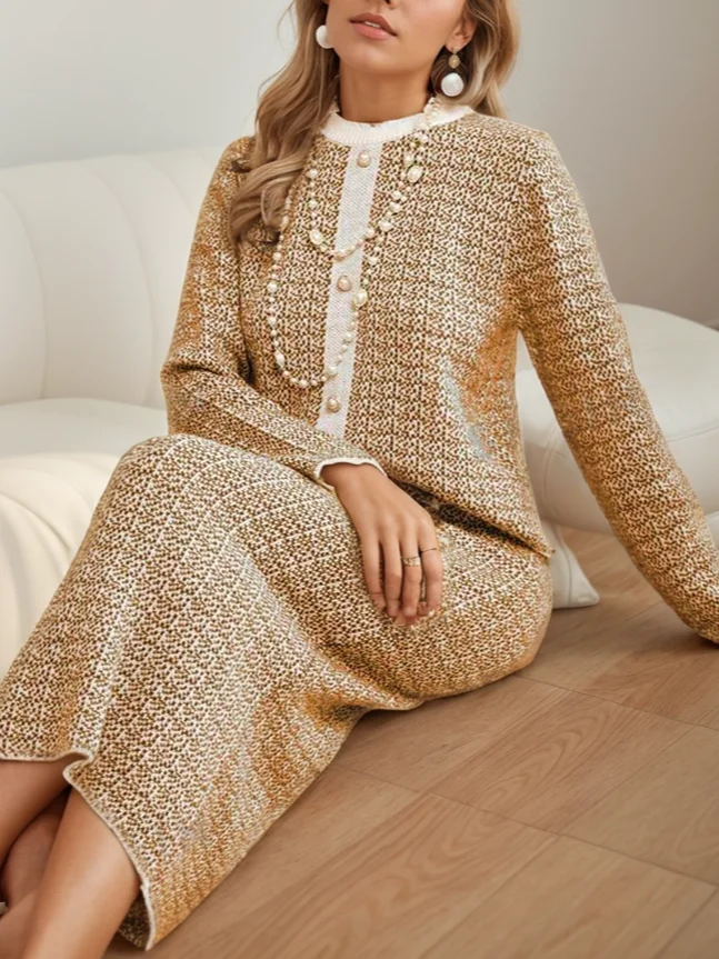Golden Tweed Set | Two Pieces | Elegant and Structured