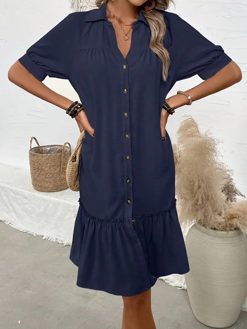 Elegant Button-down Shirt Dress | Casual and Chic – Image 8