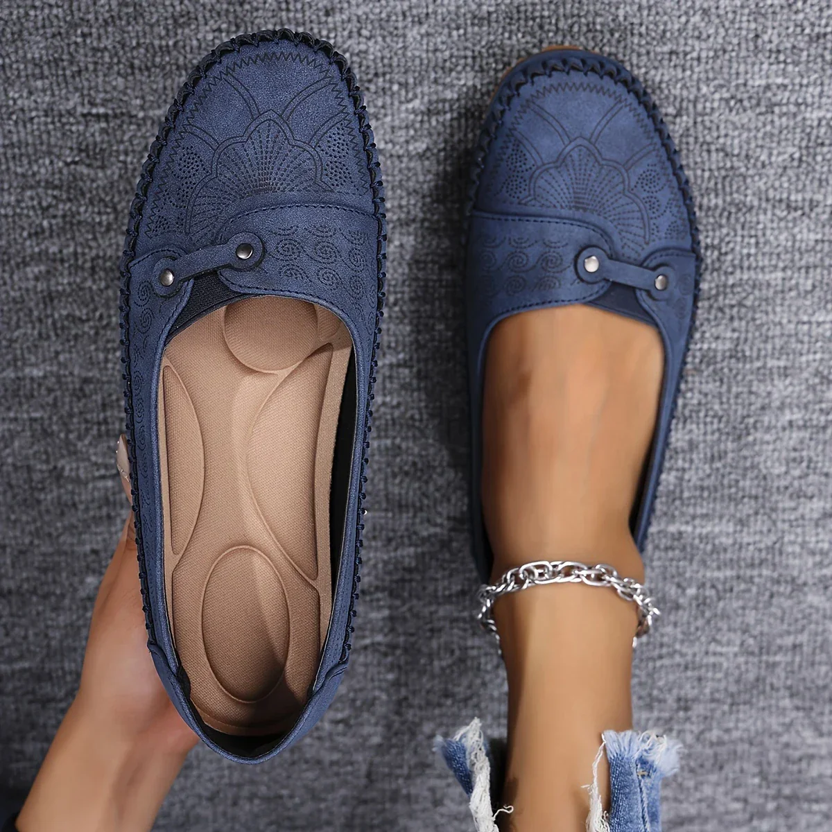 Embroidered Round Toe Loafers | Casual Elegance and Everyday Comfort – Image 6