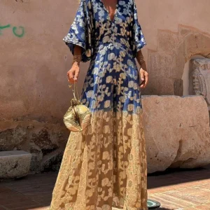 Robe Longue Dégradée | Viscose | Bohème Chic & Fluide