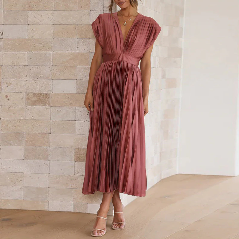 Robe Plissée Élégante | Mi-Longue | Style Sophistiqué – Image 5