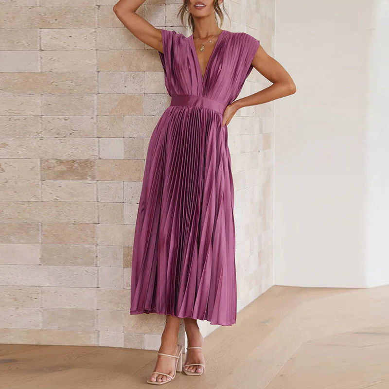 Robe Plissée Élégante | Mi-Longue | Style Sophistiqué – Image 6