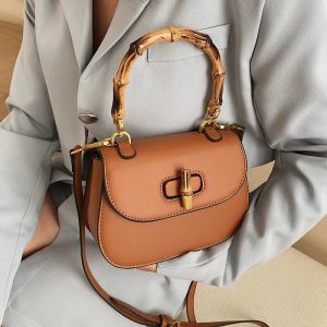 Structured Handbag with Bamboo Handle | Chic and Refined