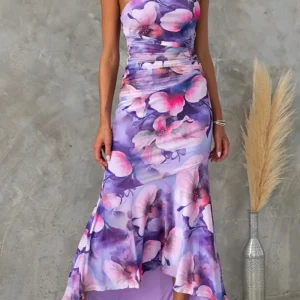 Floral Asymmetric Maxi Dress | Romantic and Luminous