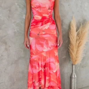 Robe Longue Asymétrique Fleurie | Élégance Été et Silhouette Sublimée