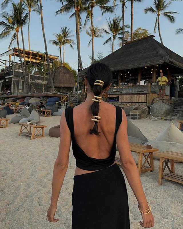 Ensemble Noir de Soirée | Coton | Élégant & Fendu – Image 5