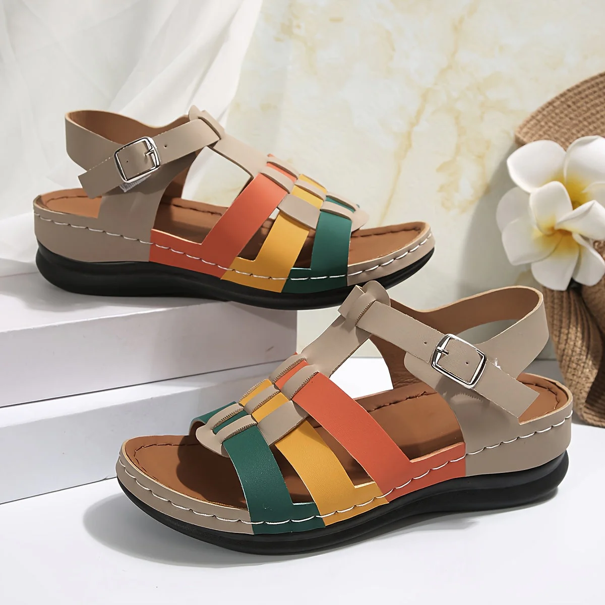 Multicolored Flat Sandals | Comfort and Summer Style – Image 5