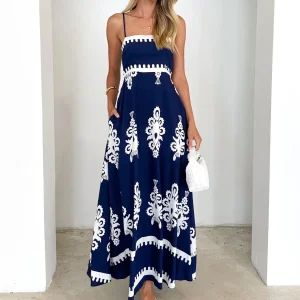 Embroidered Maxi Dress | Mediterranean Elegance and Bohemian Freshness